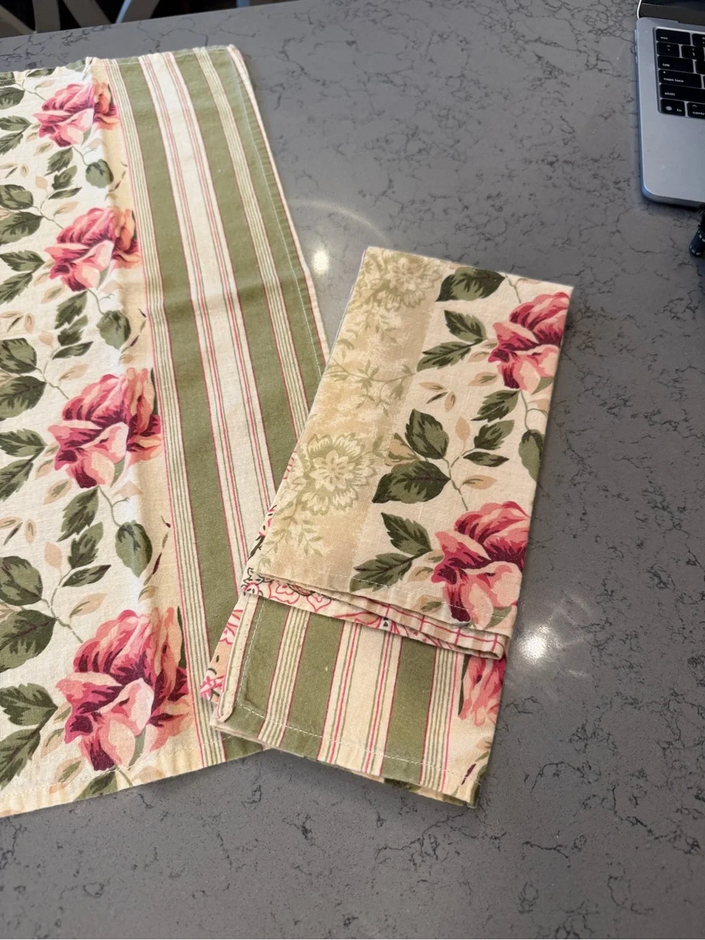 Vintage Simply Shabby Chic Quilted Placemats & Napkins Set Rachel Ashwell